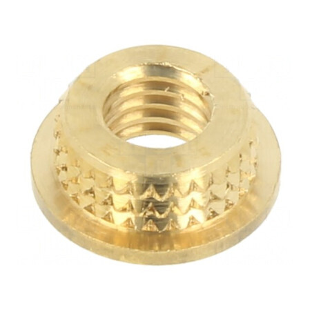 Adaos filetat din alamă M5 BN 37905, lungime 3mm, pentru plastic | Electronic-mag.ro | Componente Electronice