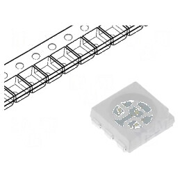 LED SMD 5060 PLCC6 Verde 2180-3000mcd 5x5x1,5mm 120° 60mA - Iluminare Eficientă | Electronic-mag.ro | Componente Electronice