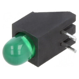 LED verde 4,85mm în carcasă - 1 diode 20mA 60° 2,2÷2,6V | Electronic-mag.ro | Componente Electronice