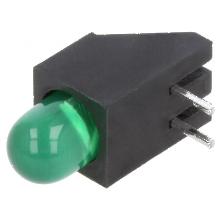 LED verde 4,85mm în carcasă - 1 diode 20mA 60° 2,2÷2,6V | Electronic-mag.ro | Componente Electronice