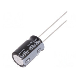 Condensator electrolitic THT 150uF 35VDC Ø10x16mm Raster 5mm pentru circuite electronice | Electronic-mag.ro | Componente Electronice