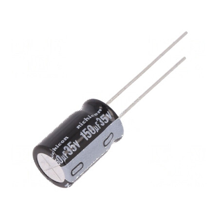 Condensator electrolitic THT 150uF 35VDC Ø10x16mm Raster 5mm pentru circuite electronice | Electronic-mag.ro | Componente Electronice