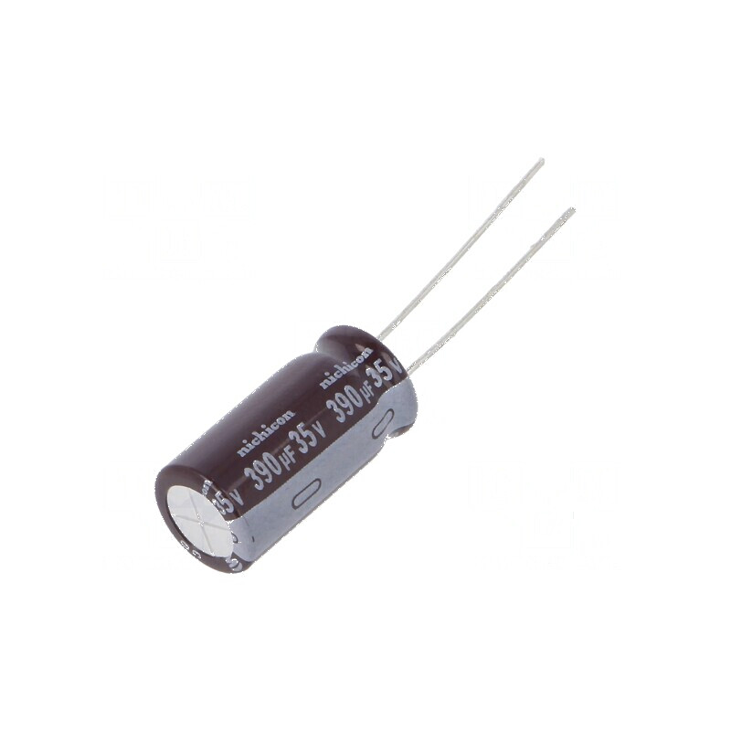 Condensator electrolitic low ESR THT 390uF 35VDC Ø10x22mm - componentă electronică de calitate | Electronic-mag.ro | Componente Electronice