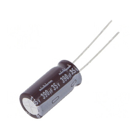 Condensator electrolitic low ESR THT 390uF 35VDC Ø10x22mm - componentă electronică de calitate | Electronic-mag.ro | Componente Electronice