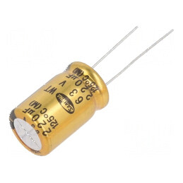 Condensator electrolitic THT 220uF 63VDC Ø12,5x20mm ±20% pentru circuite electronice | Electronic-mag.ro | Componente Electronice