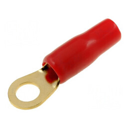 Terminal inelar M6 10mm2 aurit izolat roșu | Electronic-mag.ro | Componente Electronice