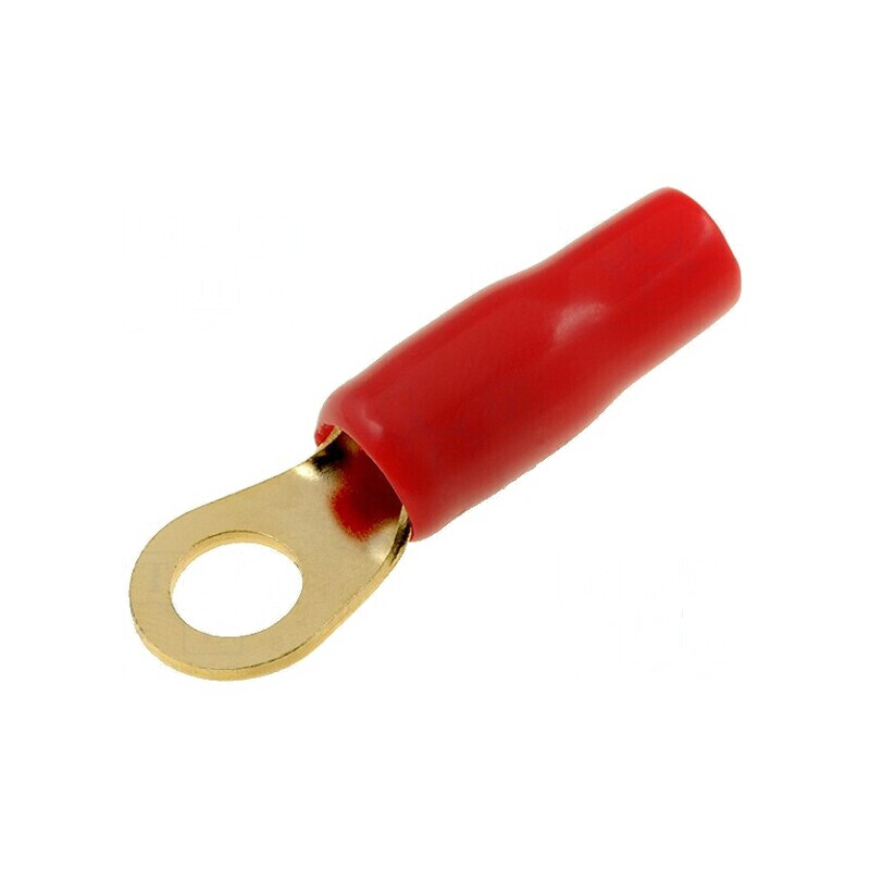 Terminal inelar M6 10mm2 aurit izolat roșu | Electronic-mag.ro | Componente Electronice