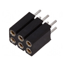 Conector şiruri pini soclu mamă cu 6 contacte întoarse THT | Electronic-mag.ro | Componente Electronice