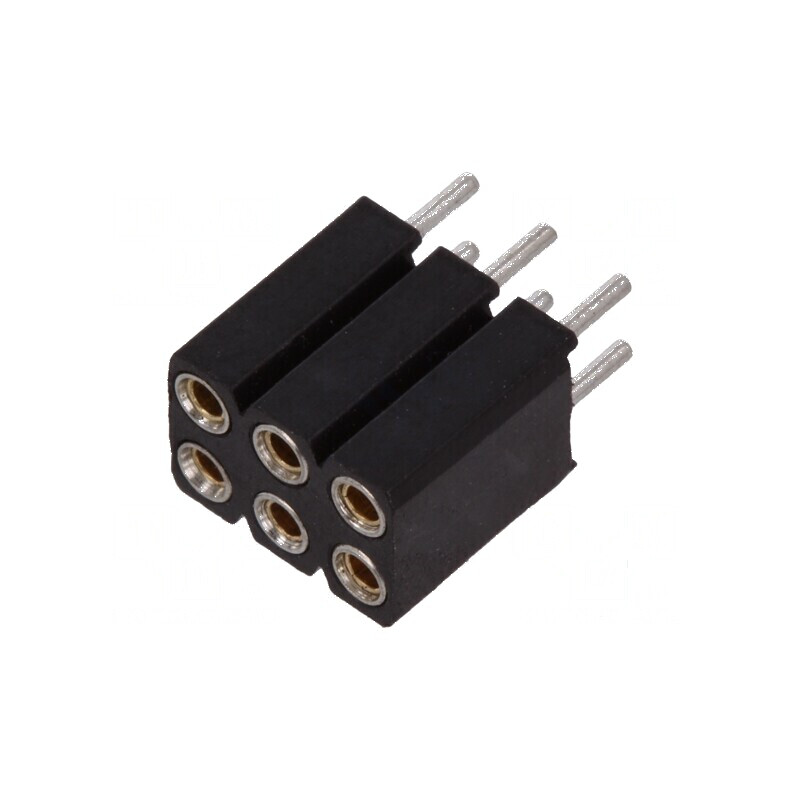 Conector şiruri pini soclu mamă cu 6 contacte întoarse THT | Electronic-mag.ro | Componente Electronice