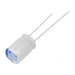 Condensator polimeric low ESR 270uF 10VDC - ESR 15mΩ A755 THT | Electronic-mag.ro | Componente Electronice