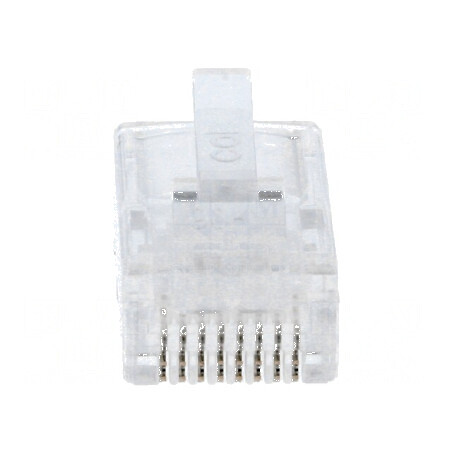 Conector RJ45 8p8c cu mufă PIN 8 pentru cablu IDC, crimpat | Electronic-mag.ro | Componente Electronice