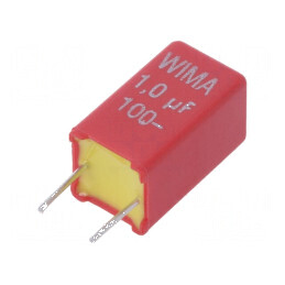 Condensator poliester 1uF 63VAC 100VDC 5mm ±10% -55÷110°C | Electronic-mag.ro | Componente Electronice