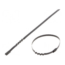 Colier de strângere din oțel inoxidabil AISI 304, dimensiuni L: 200mm, W: 4,6mm | Electronic-mag.ro | Componente Electronice