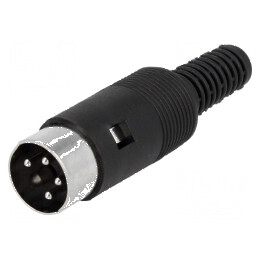 Conector DIN mufă tată PIN 4, Dispunere 216° pe cablu, pentru aplicații electrice | Electronic-mag.ro | Componente Electronice