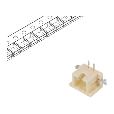 Conector cablu-cablu/PCB soclu tată PIN 2 DF3 Pas 2mm SMT | Electronic-mag.ro | Componente Electronice