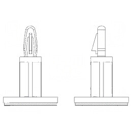 Distanţier PCB poliamidă 66 autoadeziv, lungime 10mm, tip clichet | Electronic-mag.ro | Componente Electronice