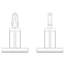 Distanţier autoadeziv din poliamidă 66 pentru PCB, lungime 10mm, tip clichet | Electronic-mag.ro | Componente Electronice