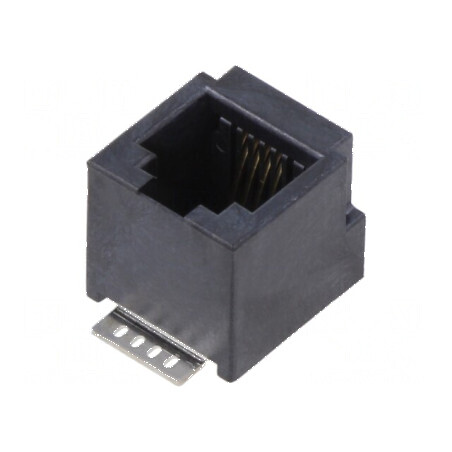 Conector RJ11 soclu 4 pini 6p4c pentru PCB THT | Electronic-mag.ro | Componente Electronice