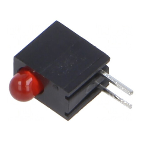 LED 3mm roșu în carcasă, 1 diodă, lentilă difuză 40°, 20mA | Electronic-mag.ro | Componente Electronice