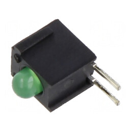 LED 3mm verde cu carcasă - 20mA, lentilă difuză 45° | Electronic-mag.ro | Componente Electronice
