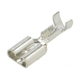 Terminal plat 6,4mm 0,8mm mamă crimpat pe cablu drept din alamă | Electronic-mag.ro | Componente Electronice