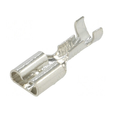 Terminal plat 6,4mm 0,8mm mamă crimpat pe cablu drept din alamă | Electronic-mag.ro | Componente Electronice