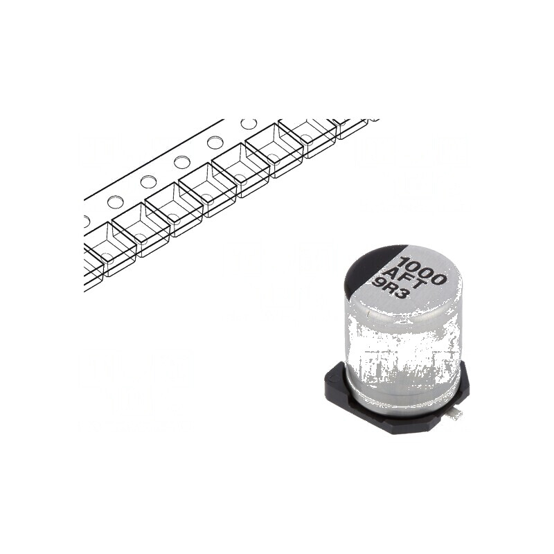 Condensator electrolitic SMD 1000uF 10VDC low ESR Ø8x10,2mm | Electronic-mag.ro | Componente Electronice