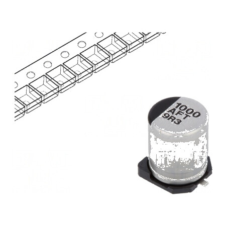 Condensator electrolitic SMD 1000uF 10VDC low ESR Ø8x10,2mm | Electronic-mag.ro | Componente Electronice