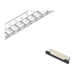Conector FFC/FPC 10 pini ZIF SMT 50V, contacte superioare F52Q | Electronic-mag.ro | Componente Electronice