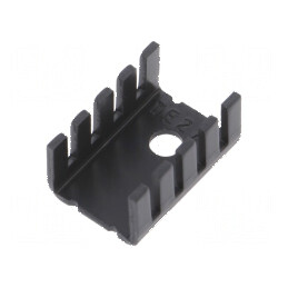 Radiator extrudat U TO220 negru 19,1mm x 13mm x 9,5mm | Electronic-mag.ro | Componente Electronice