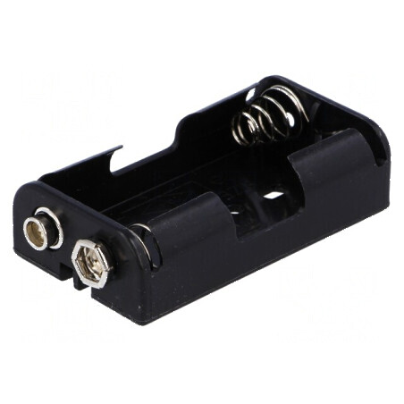 Suport baterii AA R6 tip 6F22, negru, 2 numere | Electronic-mag.ro | Componente Electronice