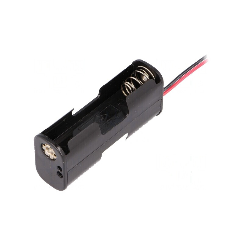 Suport baterii AA R6 cu 2 cabluri negre de 150mm | Electronic-mag.ro | Componente Electronice