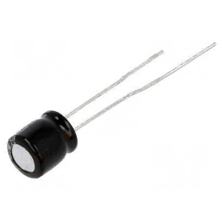 Condensator electrolitic THT 47uF 16VDC Ø6,3x7mm ±20% 1000h pentru aplicații electronice | Electronic-mag.ro | Componente Electronice