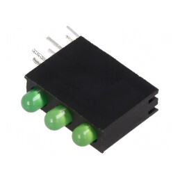 LED 3mm galben-verde în carcasă, 3 diode, 20mA, 30° - 1,8÷2,6V | Electronic-mag.ro | Componente Electronice