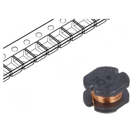 Inductor SMD 10mH 27mA ±10% Q30 Ø5mm H3mm 110Ω | Electronic-mag.ro | Componente Electronice