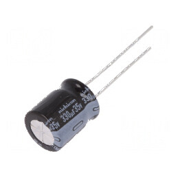 Condensator electrolitic THT 330uF 35VDC Ø10x12,5mm ±20% pentru circuite electronice | Electronic-mag.ro | Componente Electronice