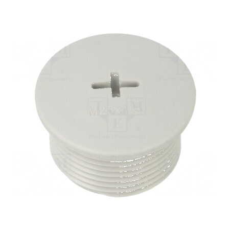Capac de protecție M25 1,5 IP68 poliamidă gri deschis 15mm pentru cabluri | Electronic-mag.ro | Componente Electronice