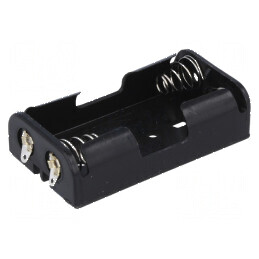 Suport pentru baterii AA, R6, 2 urechi, lipire neagră | Electronic-mag.ro | Componente Electronice
