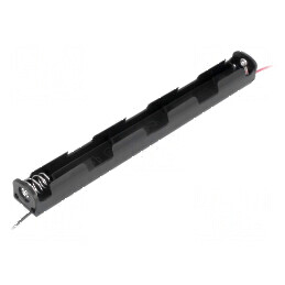 Suport pentru baterii AA/R6 cu 3 cabluri negre de 150mm | Electronic-mag.ro | Componente Electronice