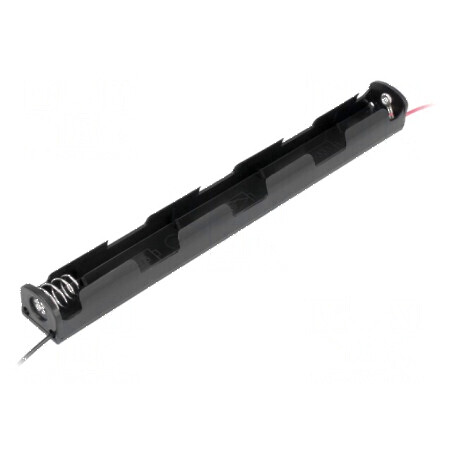 Suport pentru baterii AA/R6 cu 3 cabluri negre de 150mm | Electronic-mag.ro | Componente Electronice