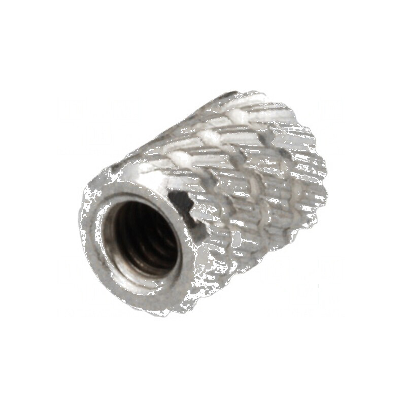 Adaos filetat din alamă nichelat M2,5 - Lungime 5,9mm, Diametru exterior 4,5mm | Electronic-mag.ro | Componente Electronice Adaos filetat din alamă nichelat M2,5 - Lungime 5,9mm, Diametru exterior 4,5mm | Electronic-mag.ro | Componente Electronice