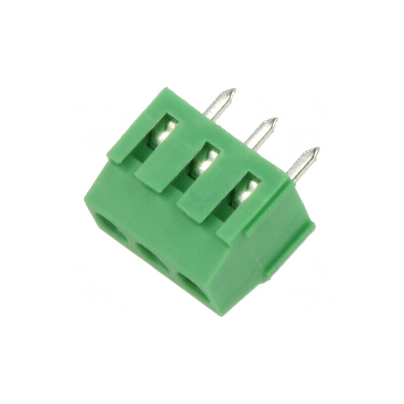 Regletă de conexiuni pentru PCB în unghi de 90° cu 3 piste de 1 mm², 3,5 mm | Electronic-mag.ro | Componente Electronice