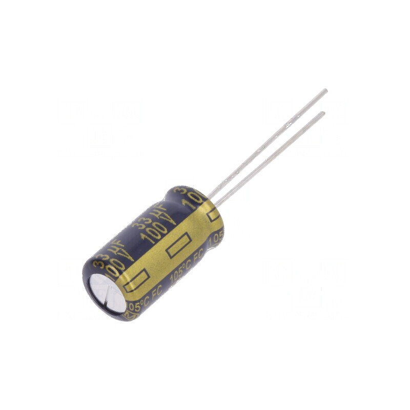 Condensator electrolitic low ESR THT 33uF 100VDC Ø8x15mm - Componentă electronică pentru aplicații de înaltă performanță | Electronic-mag.ro | Componente Electronice