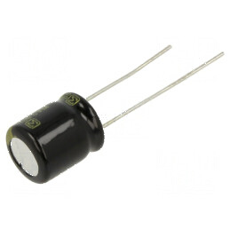 Condensator electrolitic low ESR THT 220uF 35VDC Ø10x12,5mm pentru circuite electronice | Electronic-mag.ro | Componente Electronice