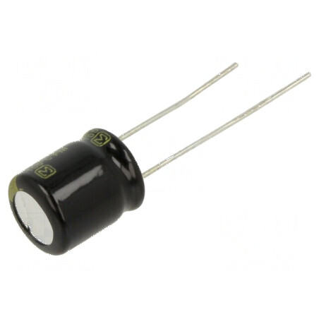 Condensator electrolitic low ESR THT 220uF 35VDC Ø10x12,5mm pentru circuite electronice | Electronic-mag.ro | Componente Electronice