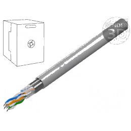 Cablu F/UTP 4x2x24AWG 5e sârmă CCA PVC gri 305m Ø 5,7mm - Cablu de rețea Ethernet 5e pentru conexiuni stabile | Electronic-mag.ro | Componente Electronice