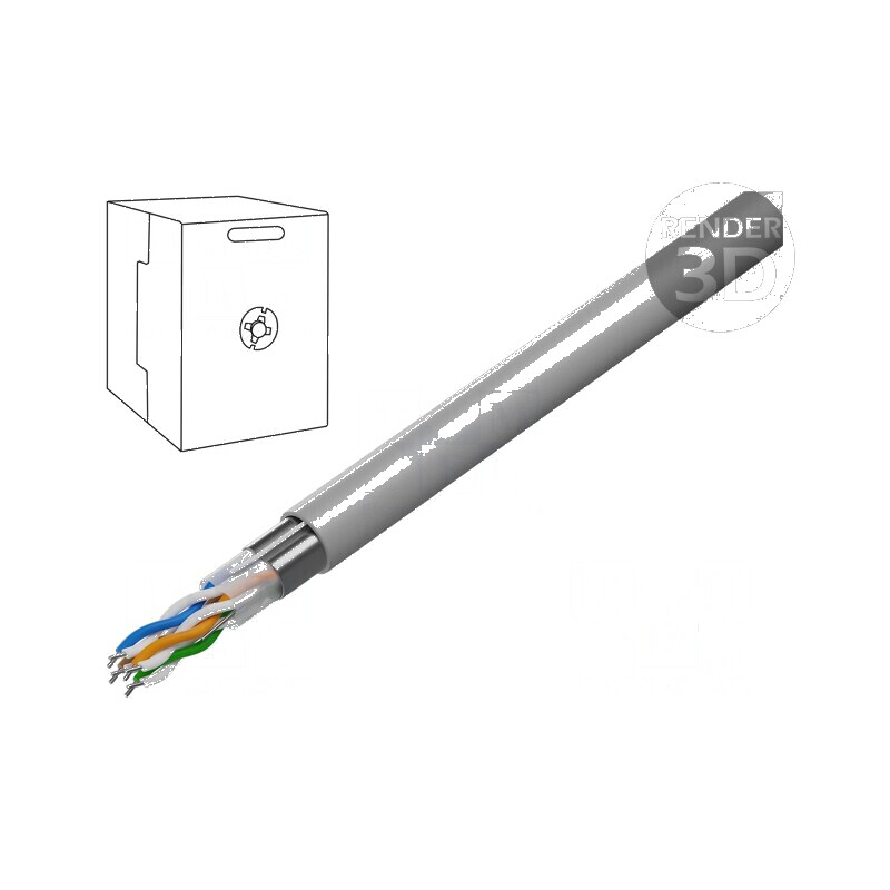 Cablu F/UTP 4x2x24AWG 5e sârmă CCA PVC gri 305m Ø 5,7mm - Cablu de rețea Ethernet 5e pentru conexiuni stabile | Electronic-mag.ro | Componente Electronice Cablu F/UTP 4x2x24AWG 5e sârmă CCA PVC gri 305m Ø 5,7mm - Cablu de rețea Ethernet 5e pentru conexiuni stabile | Electronic-mag.ro | Componente Electronice