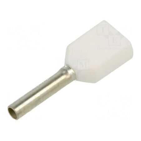 Vârf tub capăt izolată dublă cupru 0,5mm² 8mm cositorit pentru conexiuni electrice | Electronic-mag.ro | Componente Electronice