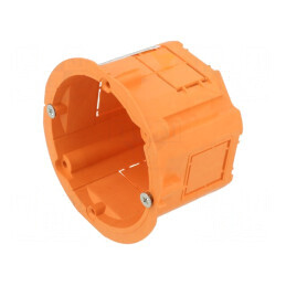 Carcasă doză electrică portocalie Ø 60mm Z 45mm pentru montaj în perete | Electronic-mag.ro | Componente Electronice