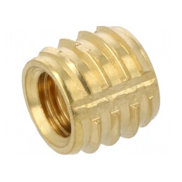 Adaos filetat din alamă M5 BN 37915, Lungime 6,4mm, pentru plastic | Electronic-mag.ro | Componente Electronice